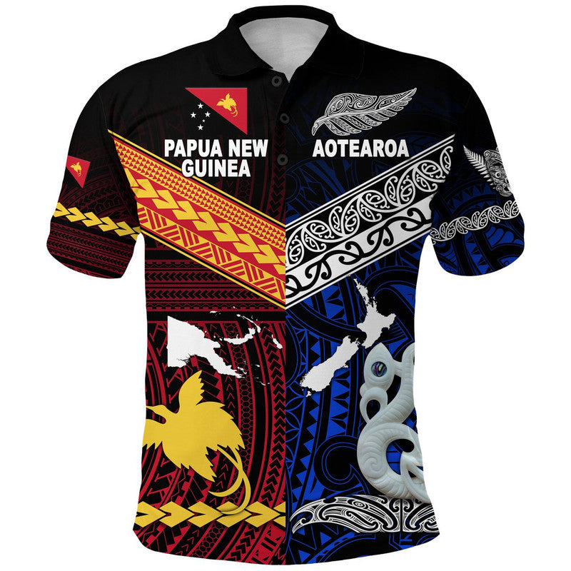 New Zealand Maori Aotearoa Papua New Guinea Polynesian Together Polo Shirt - Blue
