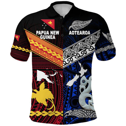 New Zealand Maori Aotearoa Papua New Guinea Polynesian Together Polo Shirt - Blue