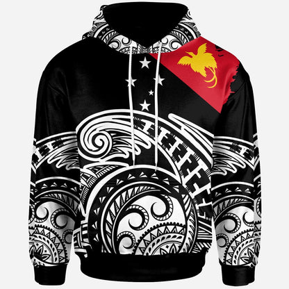 Papua New Guinea Hoodie Ethnic Style With Round Black White Pattern