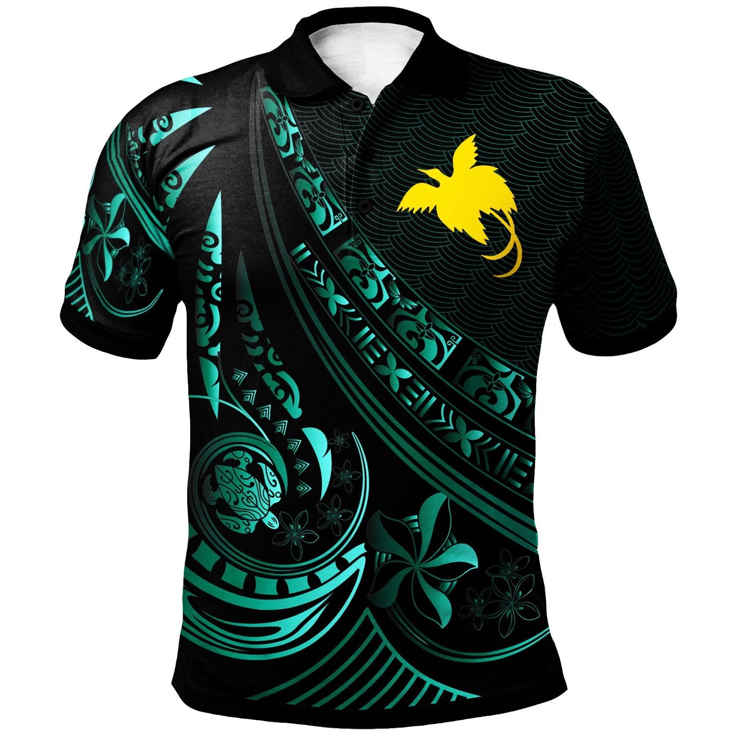 Papua Polo Shirt - The Flow Of The Ocean Green