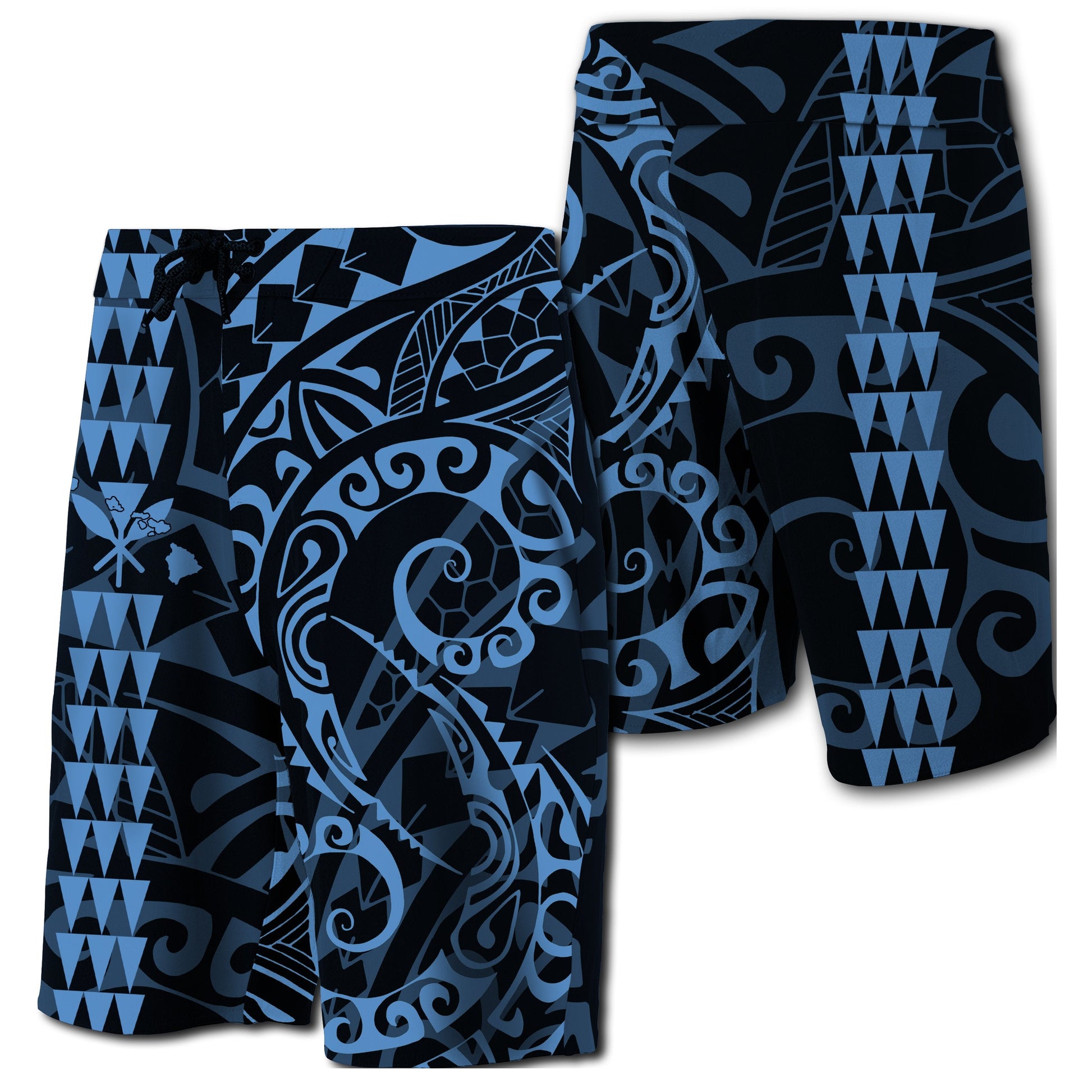Hawaii Kakau Polynesian Kanaka Board Shorts - Pastel - Snapy Style
