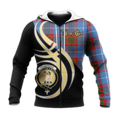 Printivon Pennycook Clan Believe In Me Crest Tartan Knitted Hoodie Custom Your Text