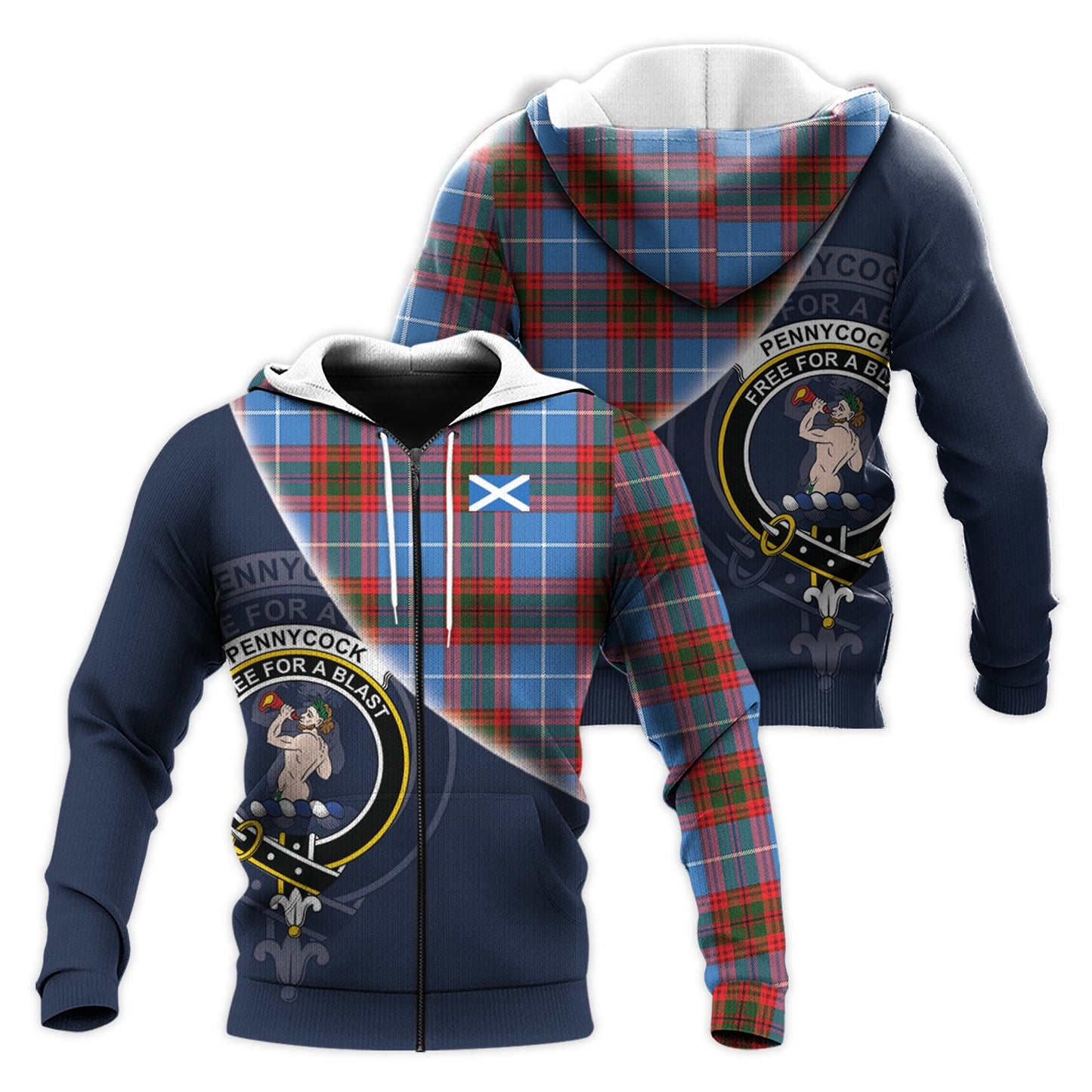 Printivon Pennycook Tartan Scottish Crest Hoodie