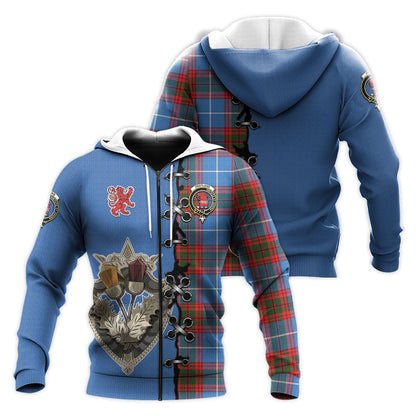 Printivon Pentland Tartan Hoodie Lion Rampant And Celtic Thistle Style