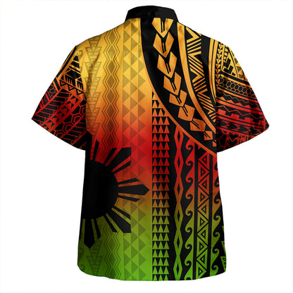 Philippines Filipinos Hawaiian Shirt Polynesian Tattoo Printed Reggae Short Sleeve Shirt