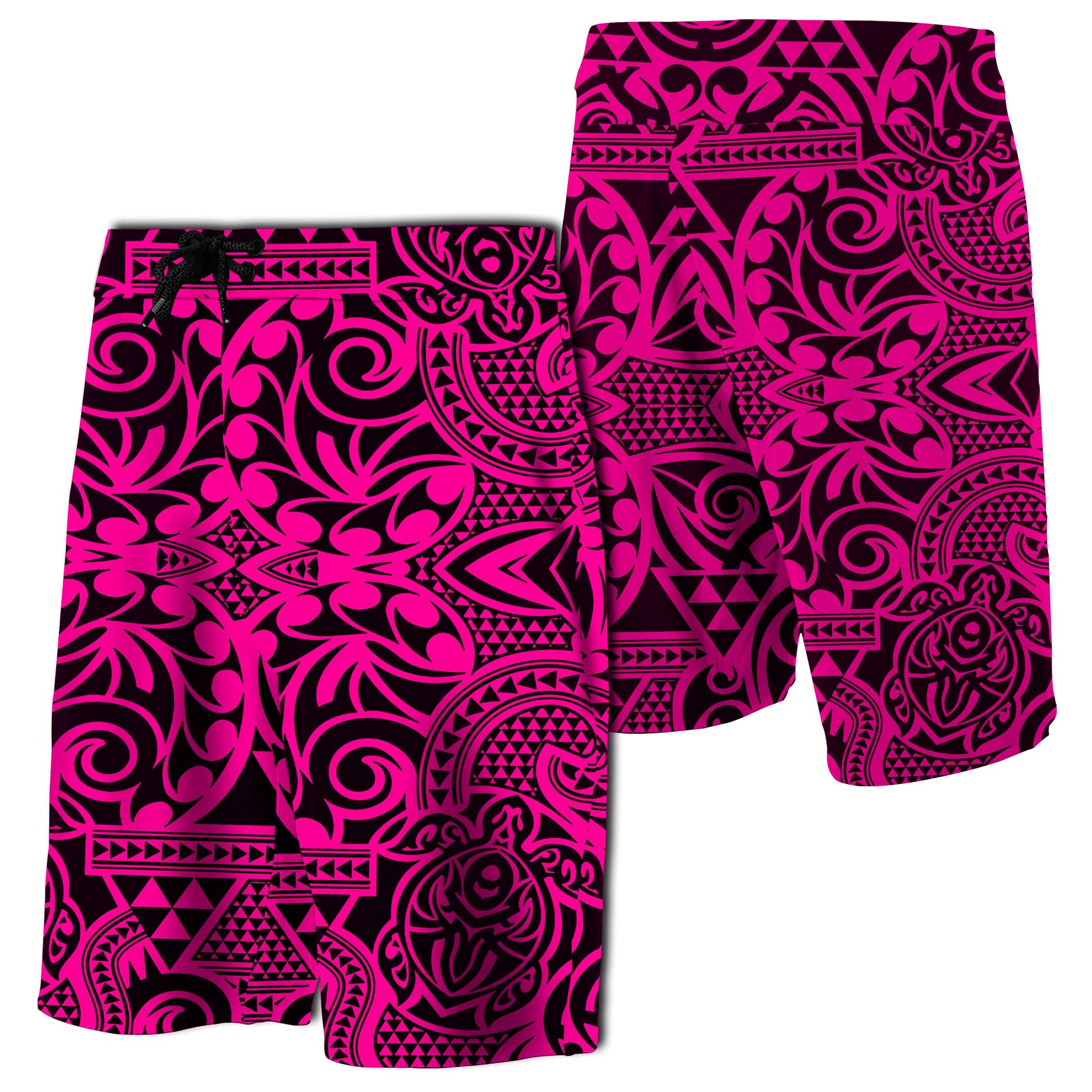 Hawaii Polynesian Tribal Turtle Board Shorts Pink
