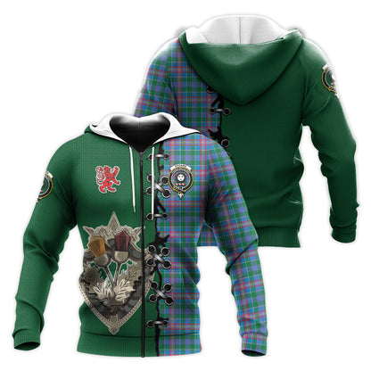 Printivon Pitcairn Hunting Tartan Hoodie Lion Rampant And Celtic Thistle Style