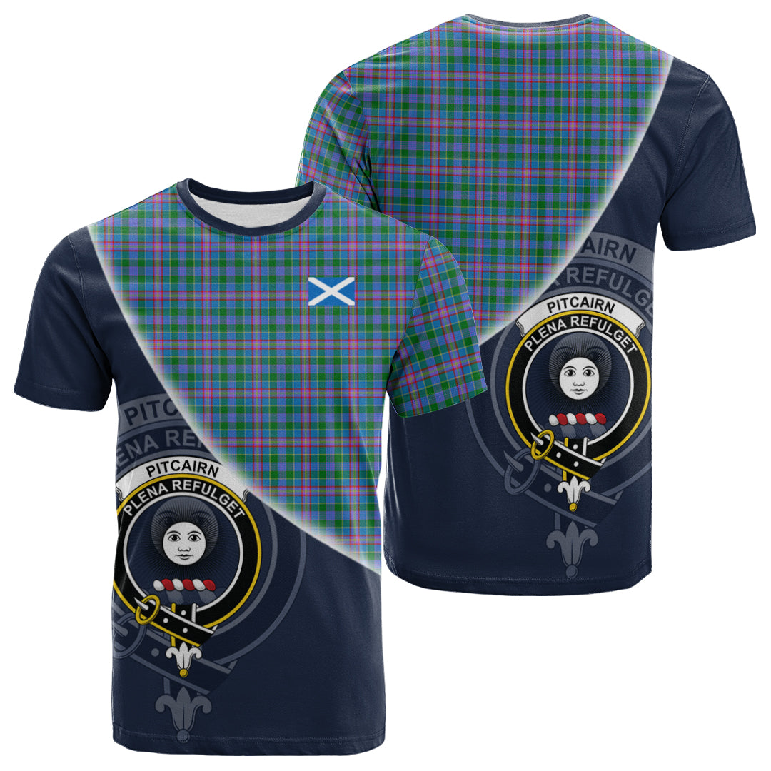 Printivon Pitcairn Hunting Tartan Scottish Crest T Shirt