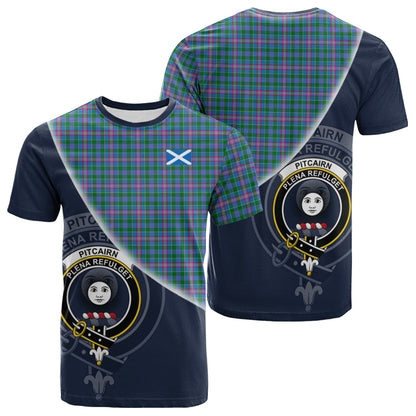 Printivon Pitcairn Hunting Tartan Scottish Crest T Shirt