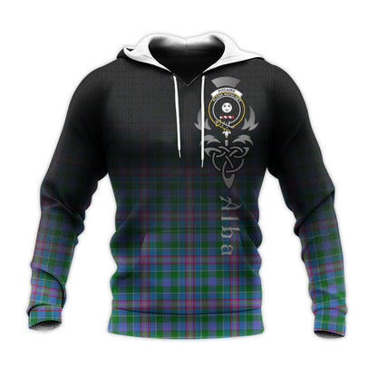 Printivon Pitcairn Hunting Tartan Crest Alba Celtic Hoodie