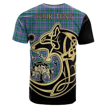 Printivon Pitcairn Hunting Crest Celtic Wolf Tartan T Shirt Custom Your Text