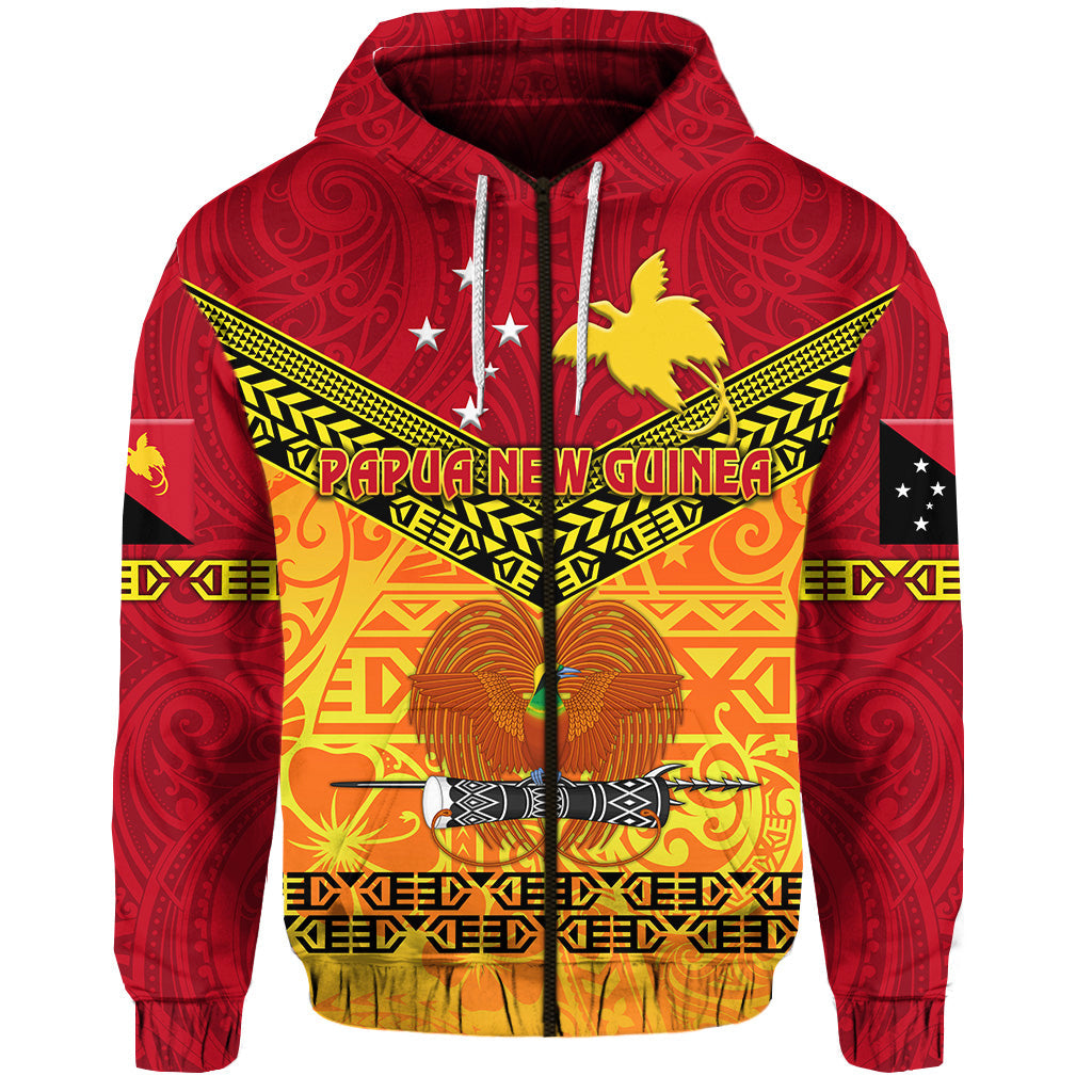 ( Personalised) Papua New Guinea Kumuls Zip Hoodie Simple Style Red Vibes