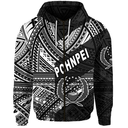( Personalised) FSM Pohnpei Zip Hoodie Original Style Black