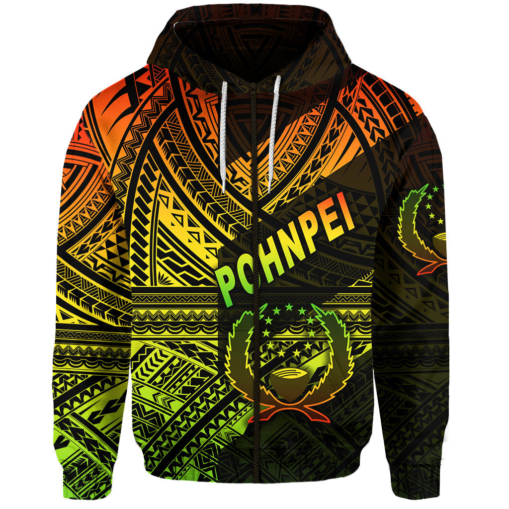 FSM Pohnpei Zip Hoodie Original Style Reggae