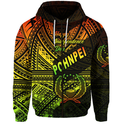 ( Personalised) FSM Pohnpei Zip Hoodie Happy Independence Day Original Vibes Reggae