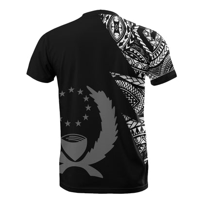 Pohnpei Pattern T Shirt Pohnpei Flag Polynesian Tattoo Black Style
