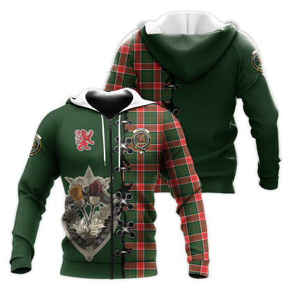 Printivon Pollock Modern Tartan Hoodie Lion Rampant And Celtic Thistle Style