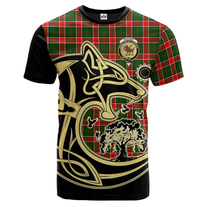Printivon Pollock Modern Crest Celtic Wolf Tartan T Shirt Custom Your Text