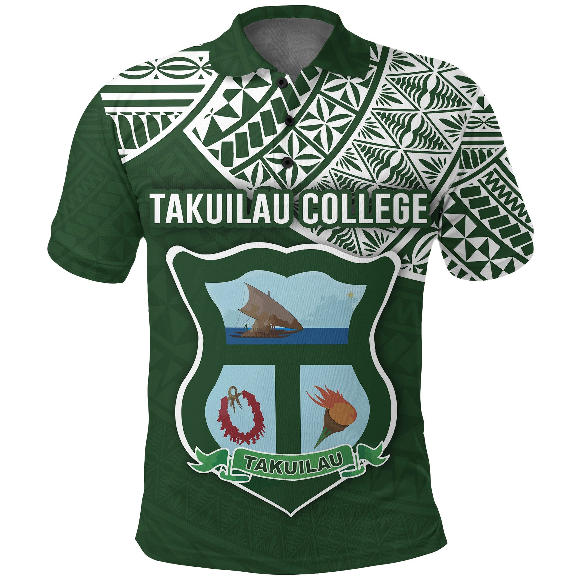 Takuilau College Polo Shirt Tonga Pattern