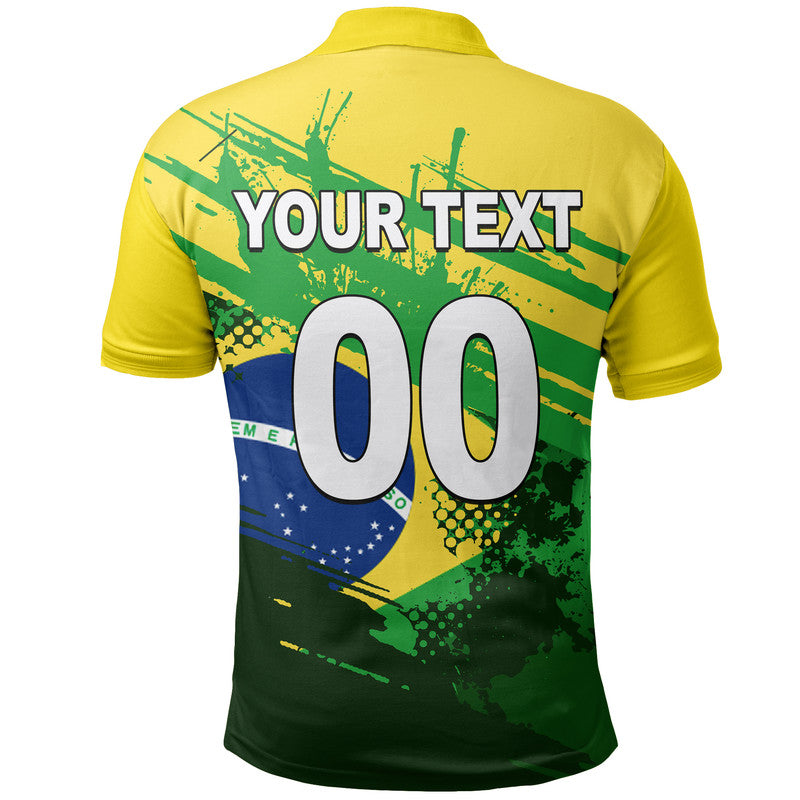 (Custom And Number) Brazil World Cup Soccer Polo Shirt