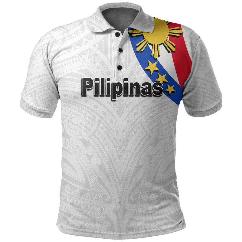 Custom Personalised Pilipinas Polo Shirt Simple Style - White