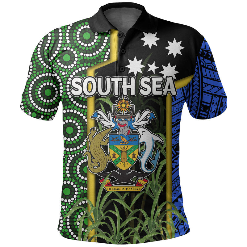 South Sea Islanders Flag Style Polo Shirt Solomon Islands