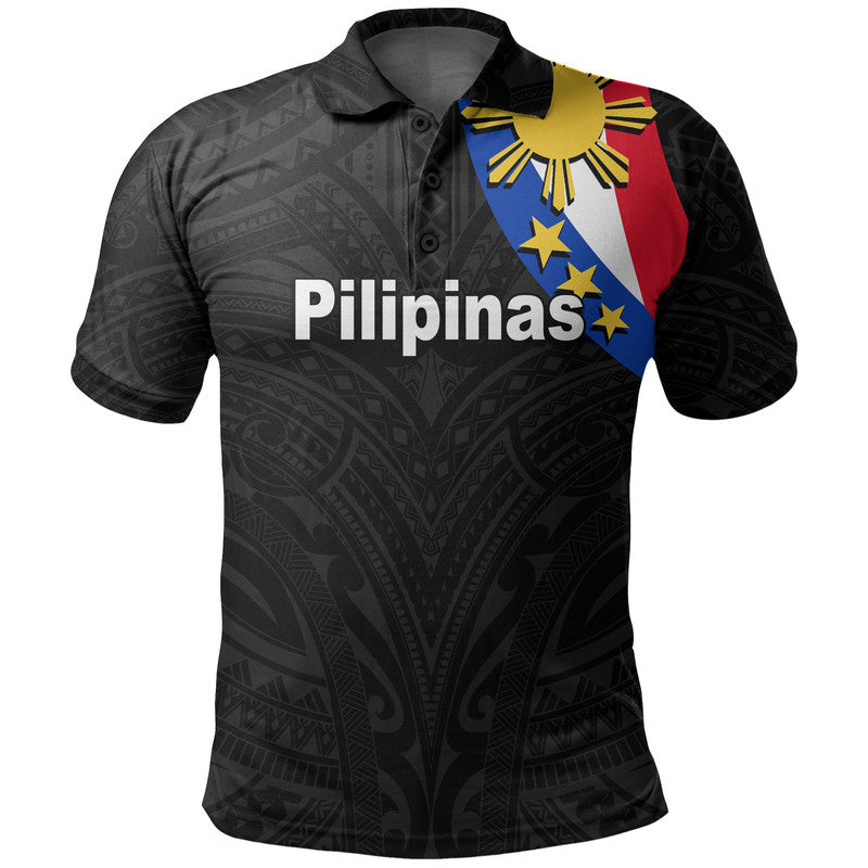 Custom Personalised Pilipinas Polo Shirt Simple Style - Black
