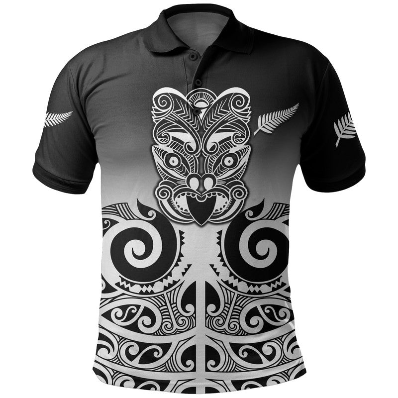 Custom Personalised New Zealand Rugby Polo Shirt - Maori Haka Black style