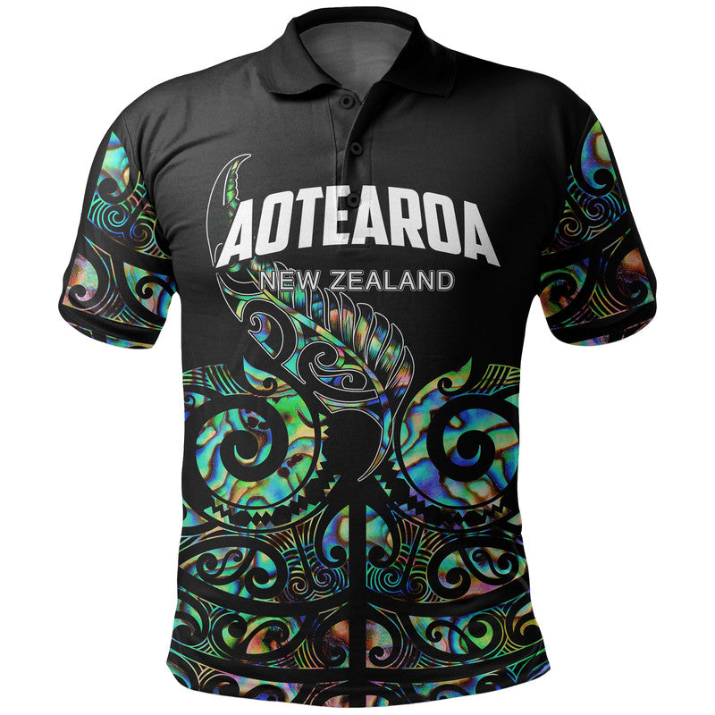 New Zealand Rugby Polo Shirt - Maori Fern Papua Shell style