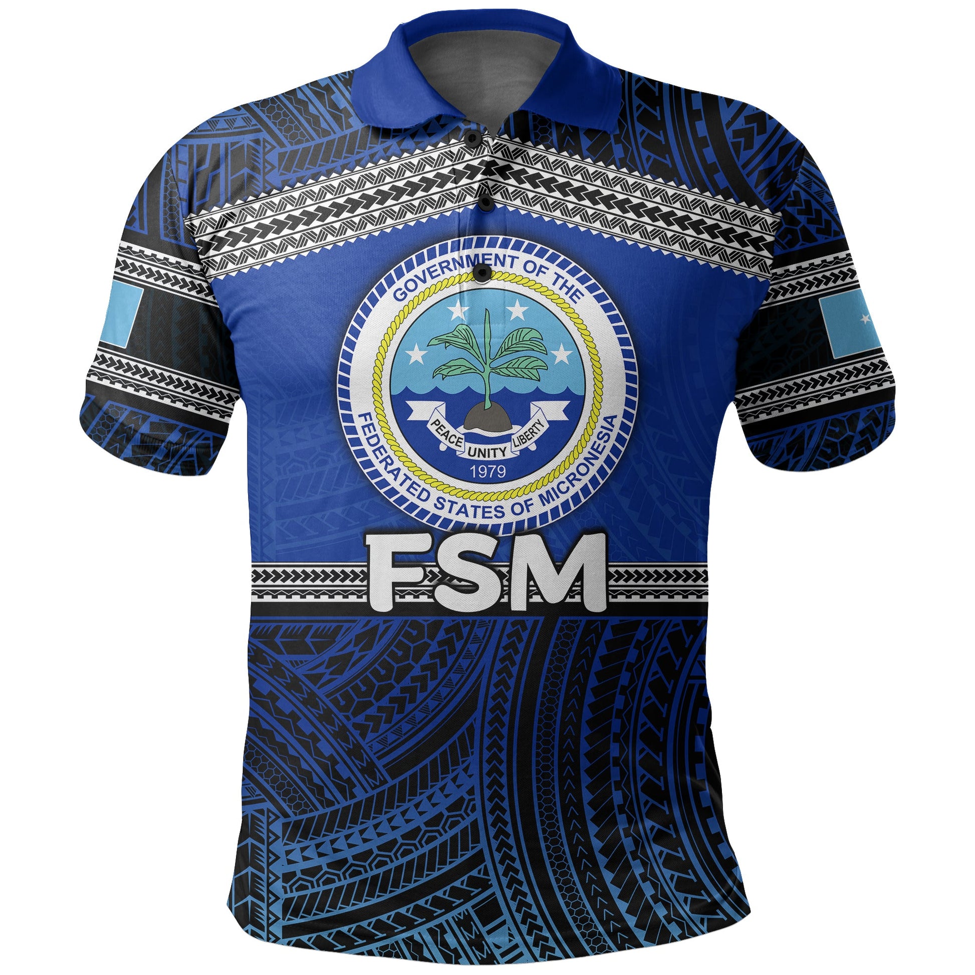 Federated States of Micronesia Polo Shirt Polynesian Patterns