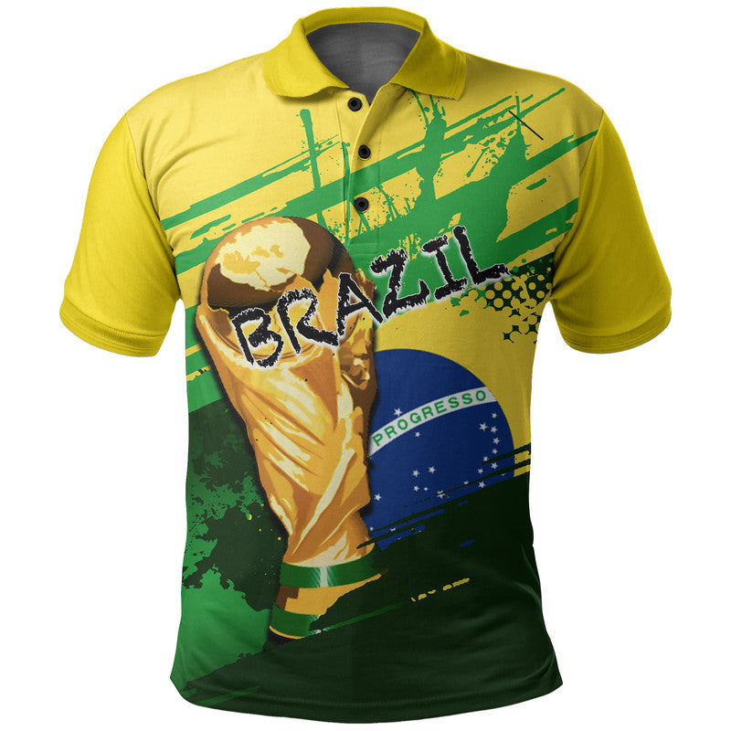 (Custom And Number) Brazil World Cup Soccer Polo Shirt