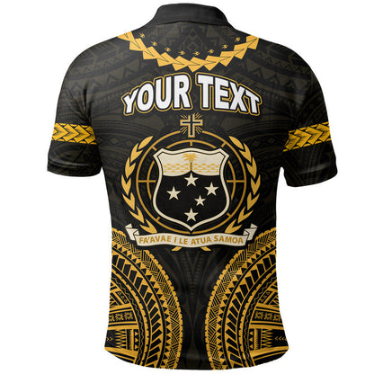 Custom Personalised Samoa Ula Nifo Tribal Polo Shirt Gold Style