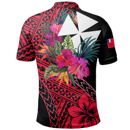 Wallis and Futuna Polo Shirt Hibiscus Red No.1 Color