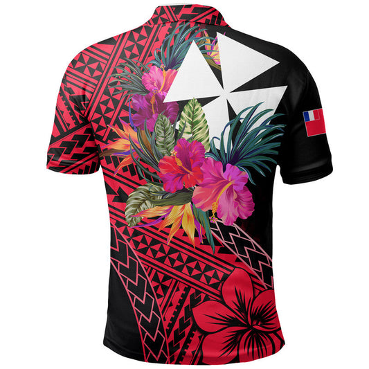 Wallis and Futuna Polo Shirt Hibiscus Red No.1 Color