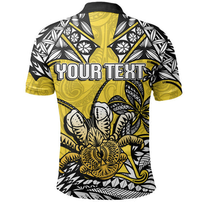 Custom Personalised Niue Uga Polo Shirt Tribal Patterns Yellow Style