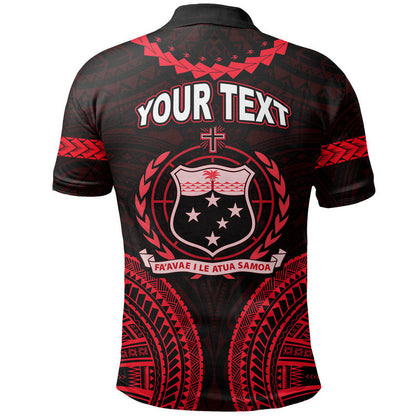 Custom Personalised Samoa Ula Nifo Tribal Polo Shirt Red Style