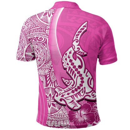 Hawaiian Shark Polynesian Polo Shirt Vibe Pink Style