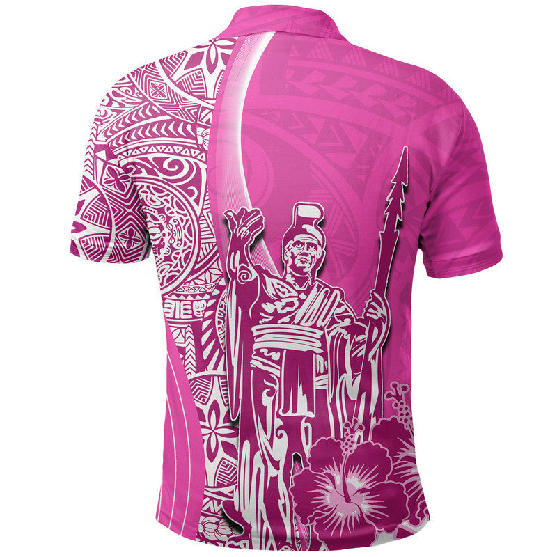 Hawaiian King Kamehameha Polo Shirt Vibe Pink Style