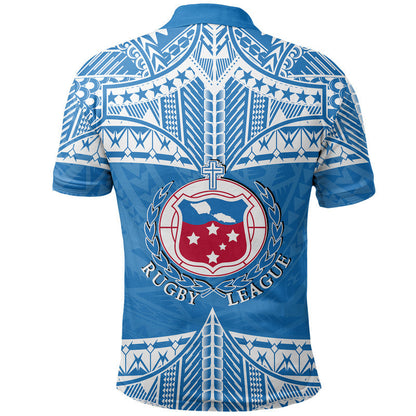 Toa Samoa Rugby Polo Shirt Blue Sky