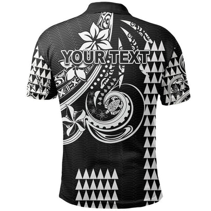 Custom Personalised Kakau Hawaiian Polynesian Polo Shirt Black