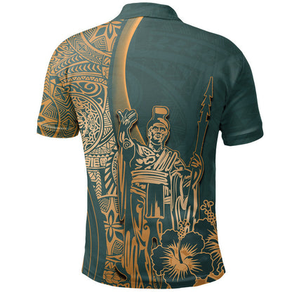 Hawaiian King Kamehameha Polo Shirt Vibe Green Style
