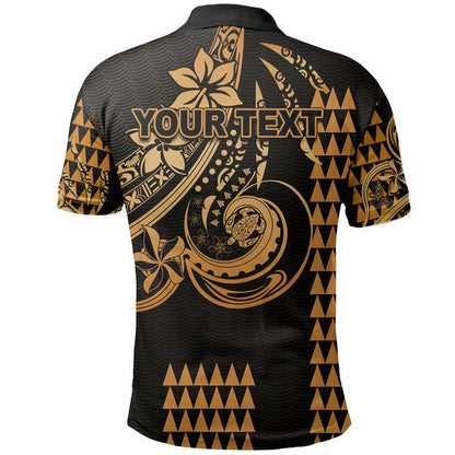 Custom Personalised Kakau Hawaiian Polynesian Polo Shirt Gold
