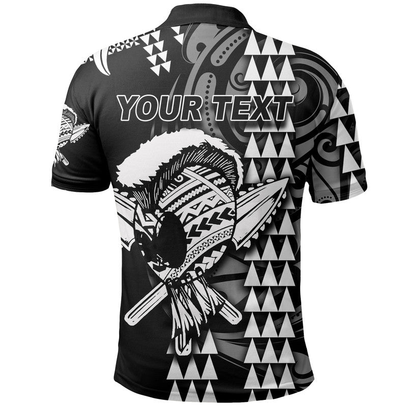 Custom Personalised Hawaii Polynesian Warrior Kakau Polo Shirt - White
