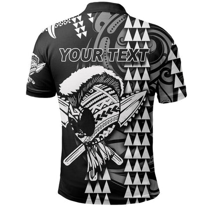 Custom Personalised Hawaii Polynesian Warrior Kakau Polo Shirt - White