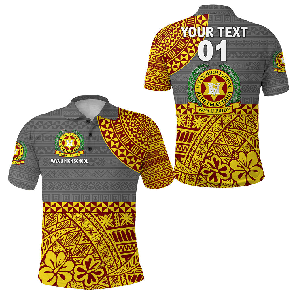 Custom Personalised Tonga Vava'u High School Polo Shirt Kupesi Vibes - Grey
