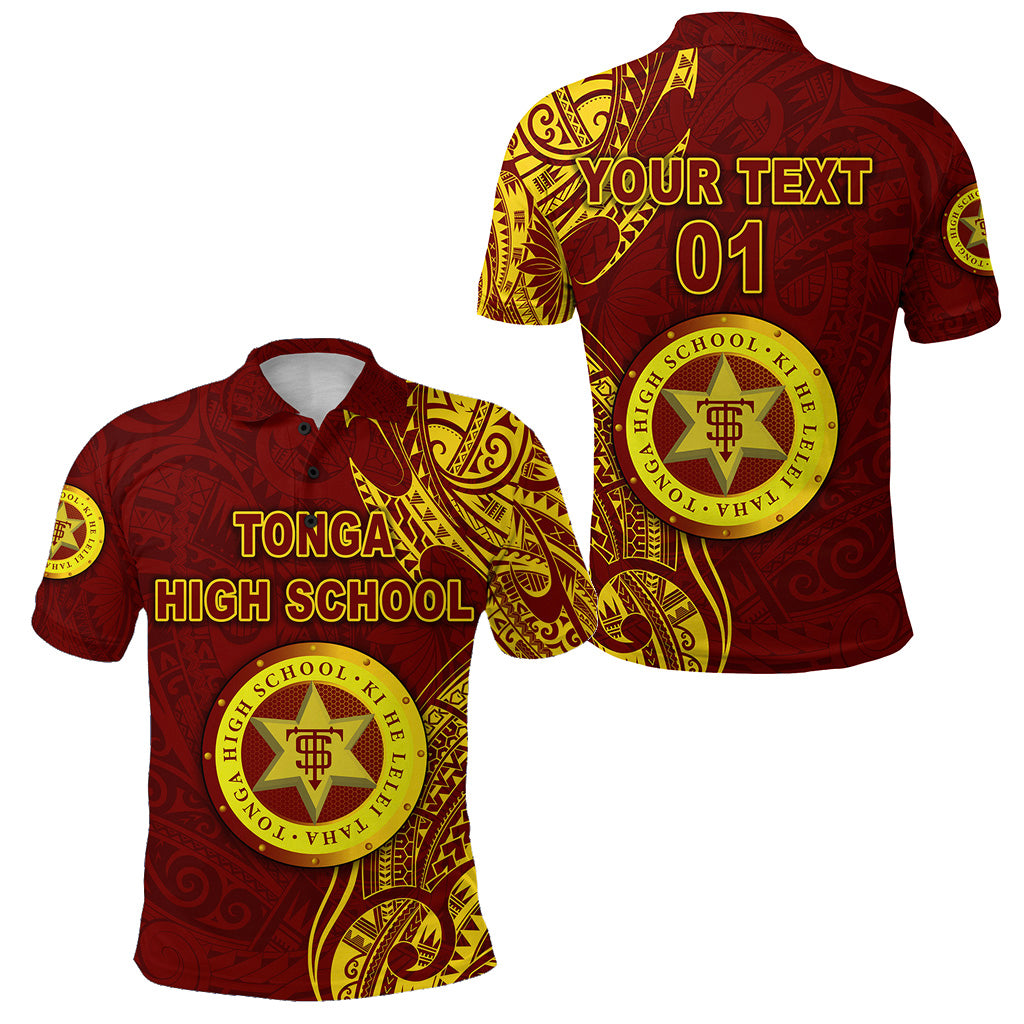 Custom Personalised Tonga High School Polo Shirt Simple Vibes - Maroon, Custom Text And Number
