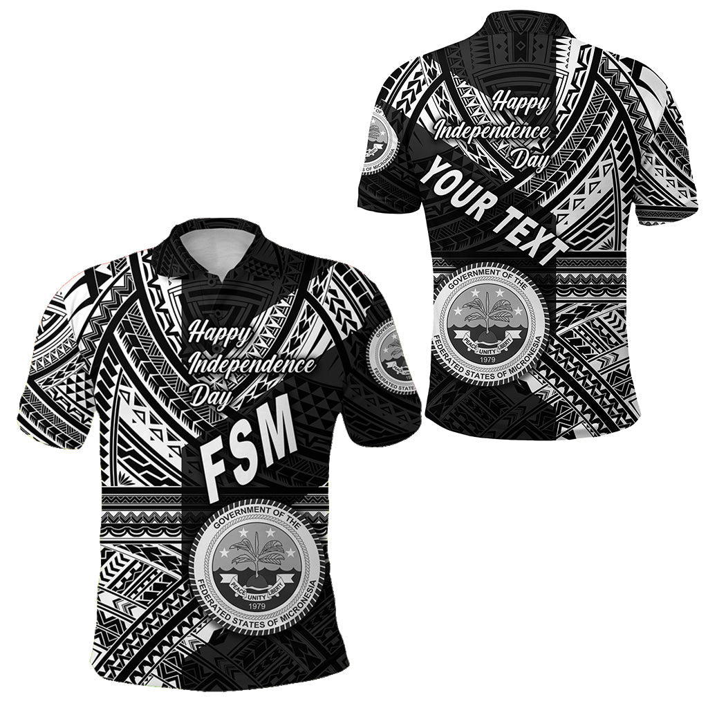 Custom Personalised Federated States of Micronesia Polo Shirt FSM Happy Independence Day Original Vibes - Black