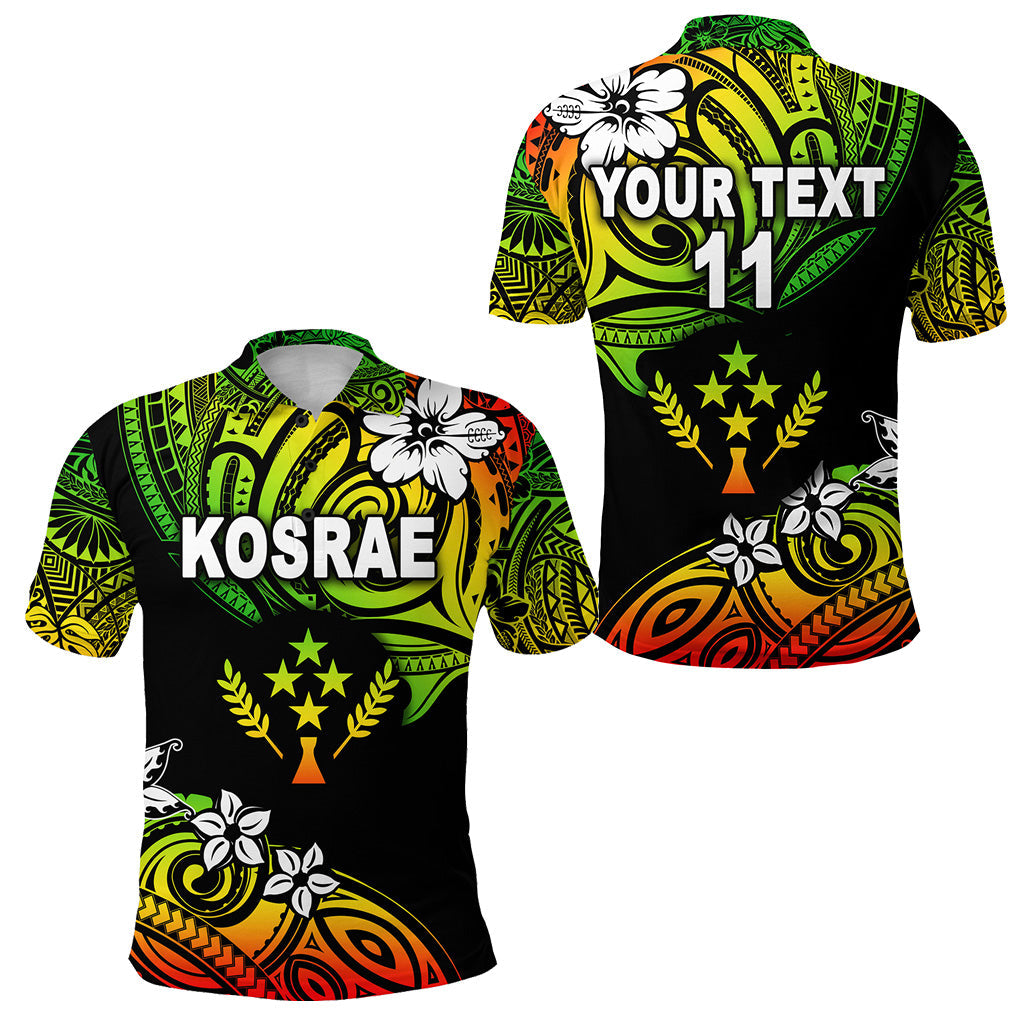 Custom Personalised FSM Kosrae Polo Shirt Unique Vibes - Reggae