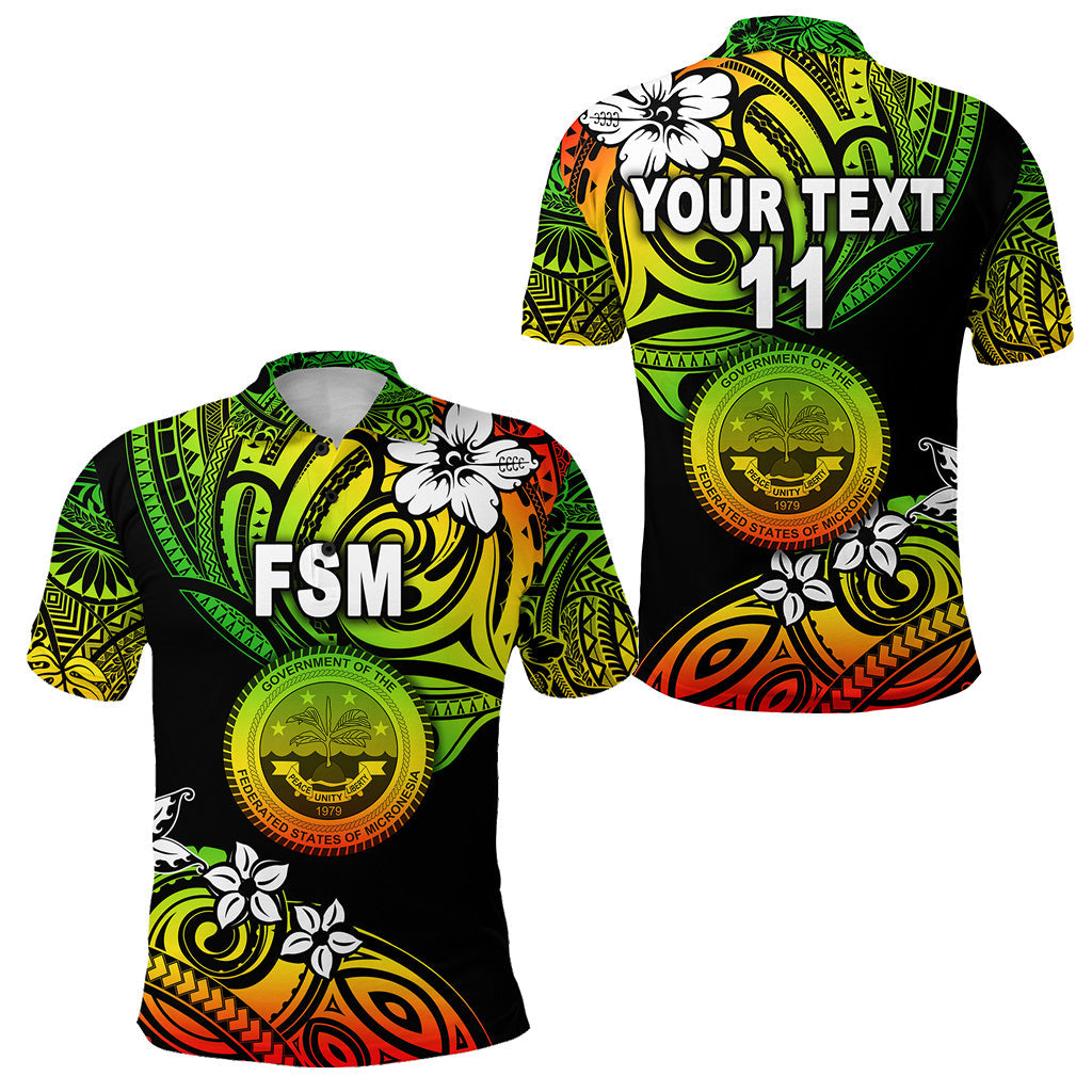 Custom Personalised Federated States of Micronesia Polo Shirt Unique Vibes - Reggae