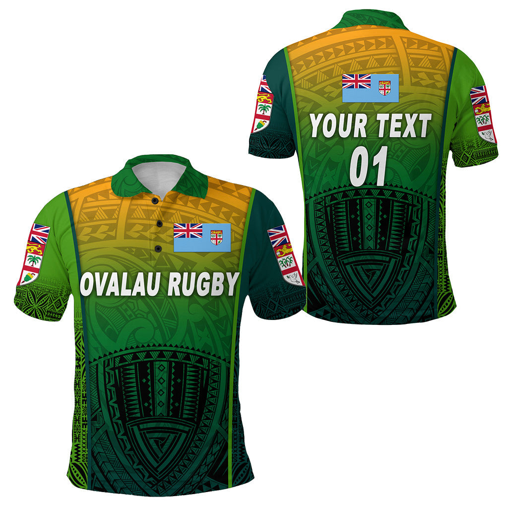 Custom Personalised Fiji Ovalau Rugby Polo Shirt Light Green Style, Custom Text And Number